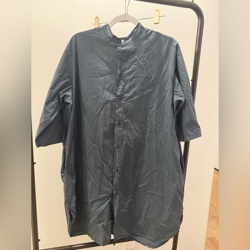 LABO.ART Dark Blue Grey Button Down Dress